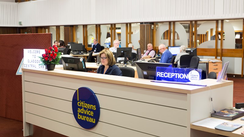 Citizens advice bureau desk at the Mitchell